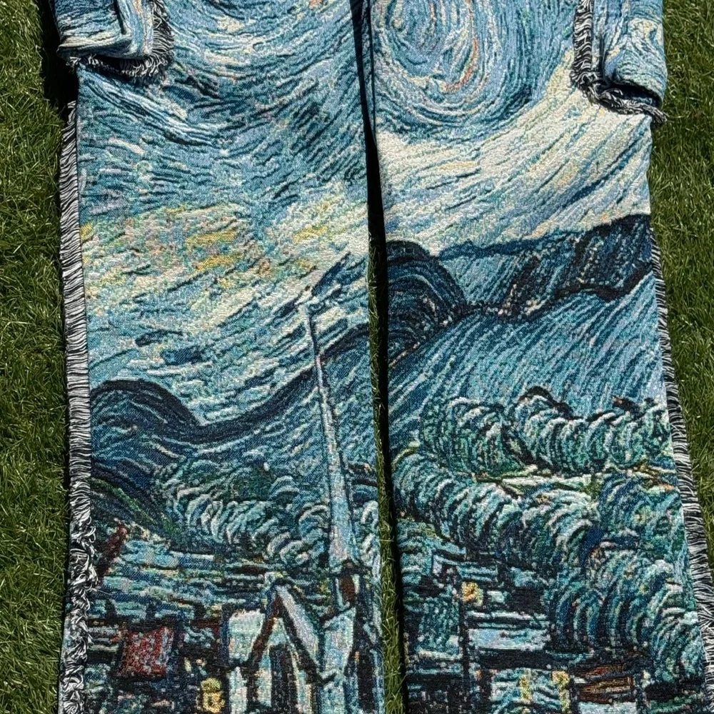 Rebel Vengeance Starry Night Tapestry Cargo Pants Size 32 Artistic Streetwear - Picture 8 of 16